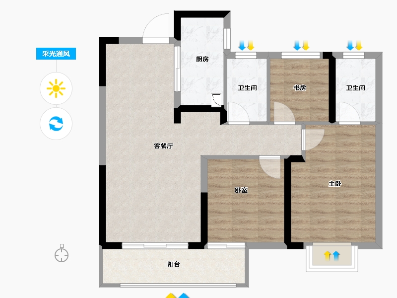 江西省-九江市-保利·庐林语-77.29-户型库-采光通风