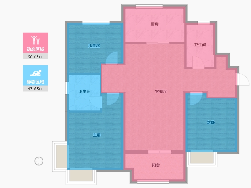 山东省-济南市-玖唐府-93.31-户型库-动静分区