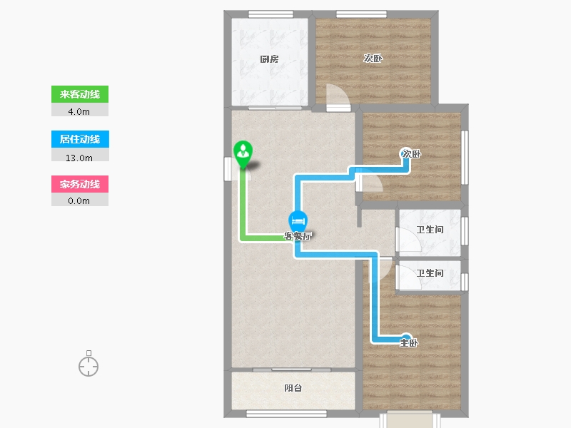 河北省-廊坊市-富丽雅园-86.87-户型库-动静线