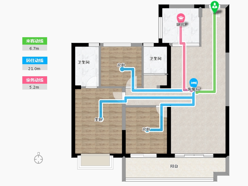 山东省-德州市-碧桂园星河公园-97.85-户型库-动静线