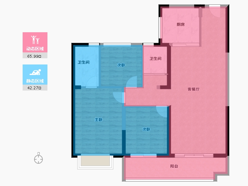 山东省-德州市-碧桂园星河公园-97.85-户型库-动静分区