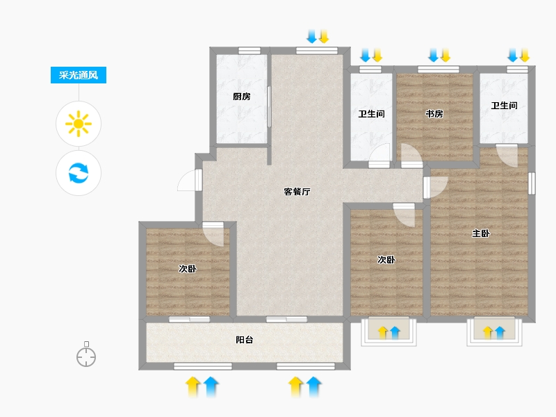 山东省-济南市-三箭瑞景苑-116.15-户型库-采光通风