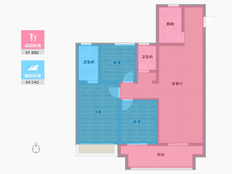 河南省-郑州市-正商左岸-97.61-户型库-动静分区