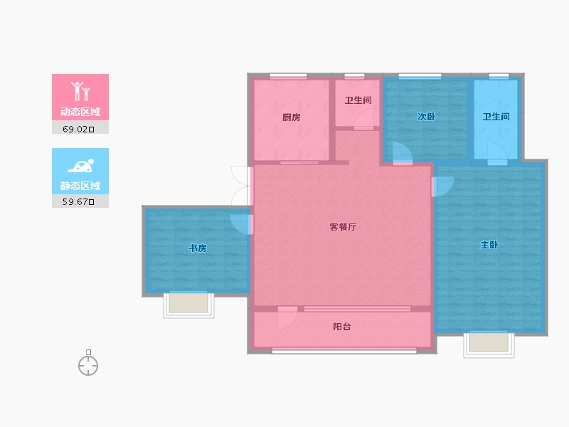 山东省-济南市-绿地御山台-116.00-户型库-动静分区