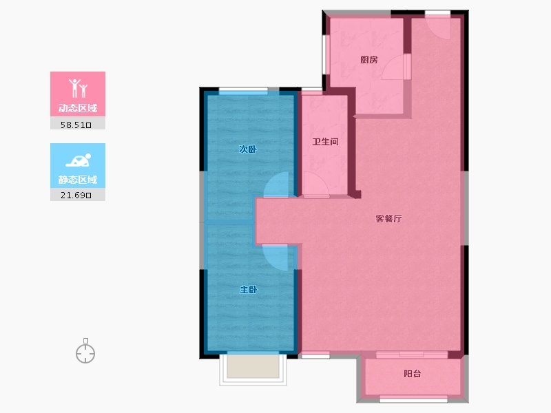 河北省-廊坊市-泰禾廊坊拾景园-71.68-户型库-动静分区