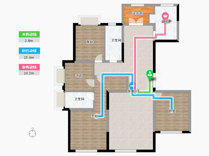 山东省-济南市-汉峪海风海德堡-134.40-户型库-动静线