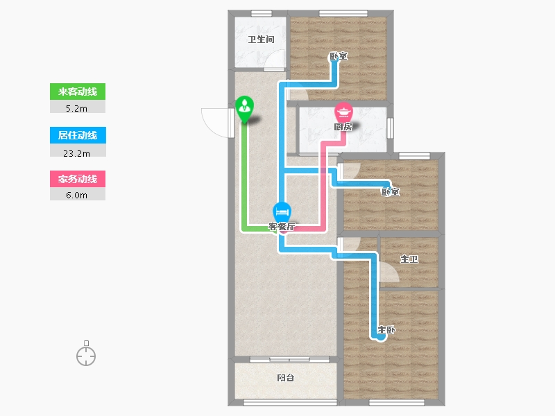 山西省-晋城市-龙泽花城-96.01-户型库-动静线