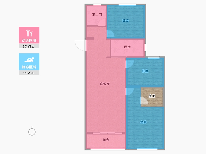 山西省-晋城市-龙泽花城-96.01-户型库-动静分区