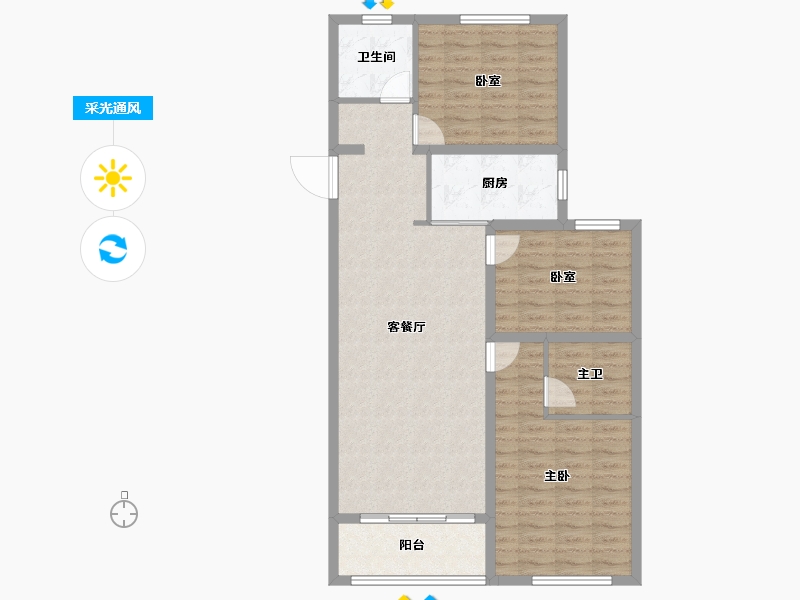 山西省-晋城市-龙泽花城-96.01-户型库-采光通风