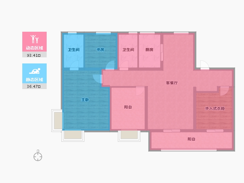 山东省-济南市-玖唐府-116.24-户型库-动静分区