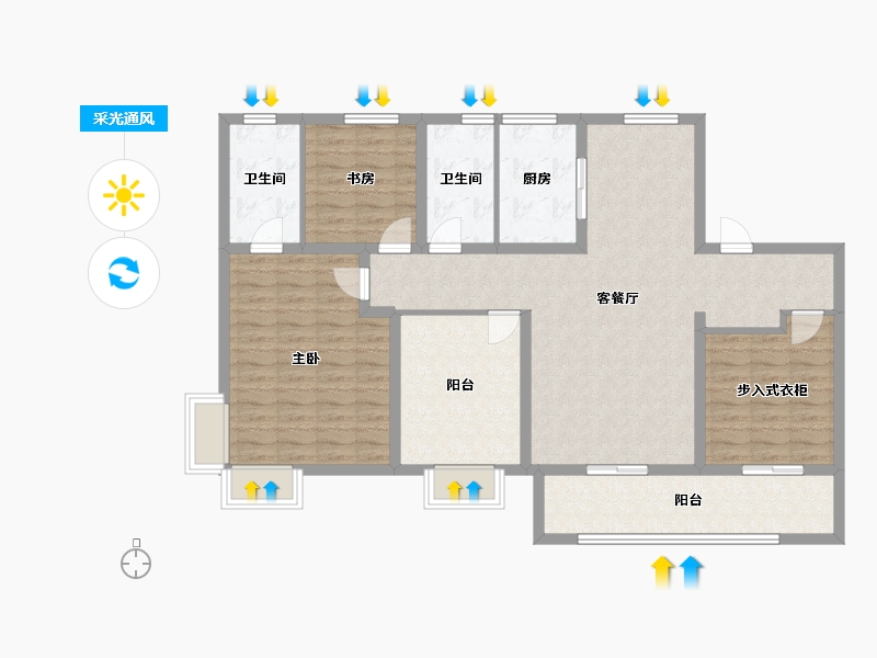 山东省-济南市-玖唐府-116.24-户型库-采光通风