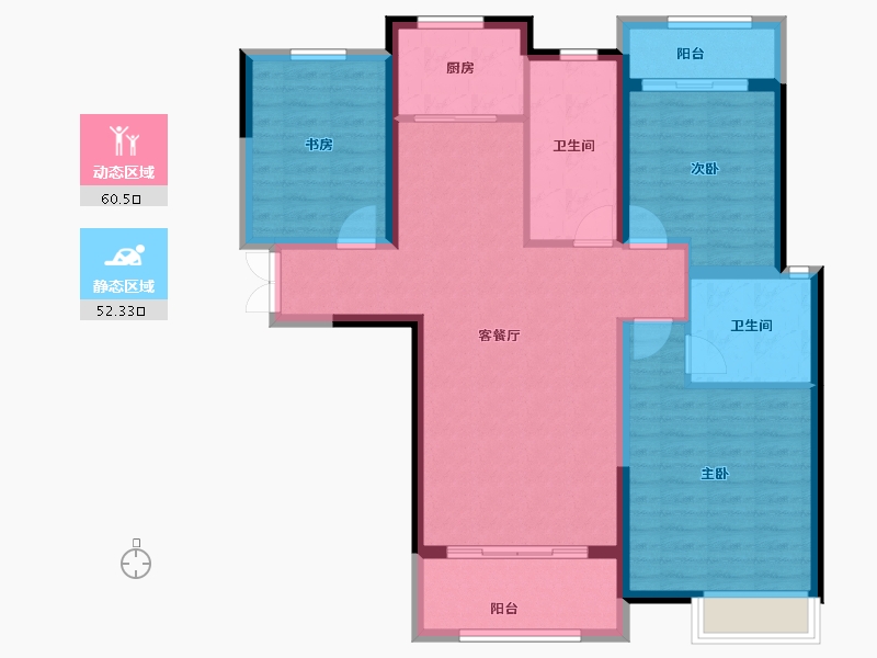 河南省-郑州市-谦祥时光序-101.47-户型库-动静分区