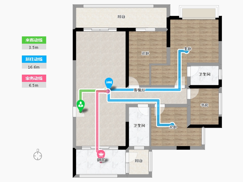 重庆-重庆市-北辰悦来壹号-116.00-户型库-动静线