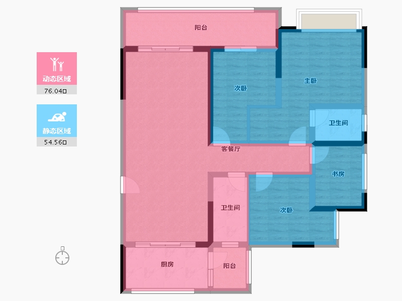 重庆-重庆市-北辰悦来壹号-116.00-户型库-动静分区