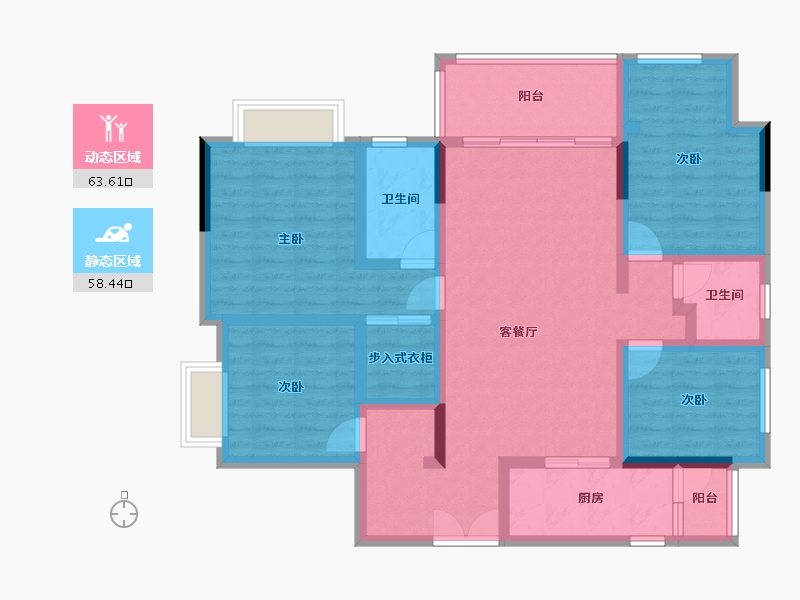 重庆-重庆市-御景滨江花园-107.58-户型库-动静分区