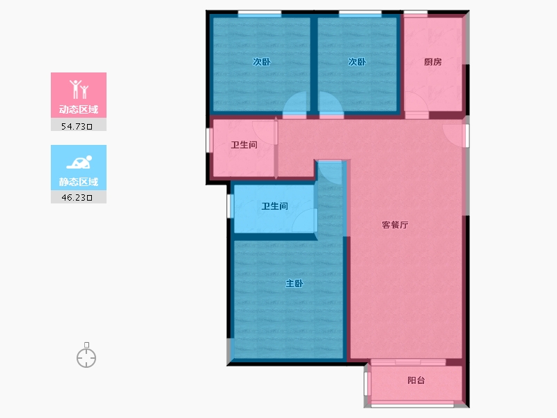 河北省-廊坊市-新城·昕樾-89.66-户型库-动静分区