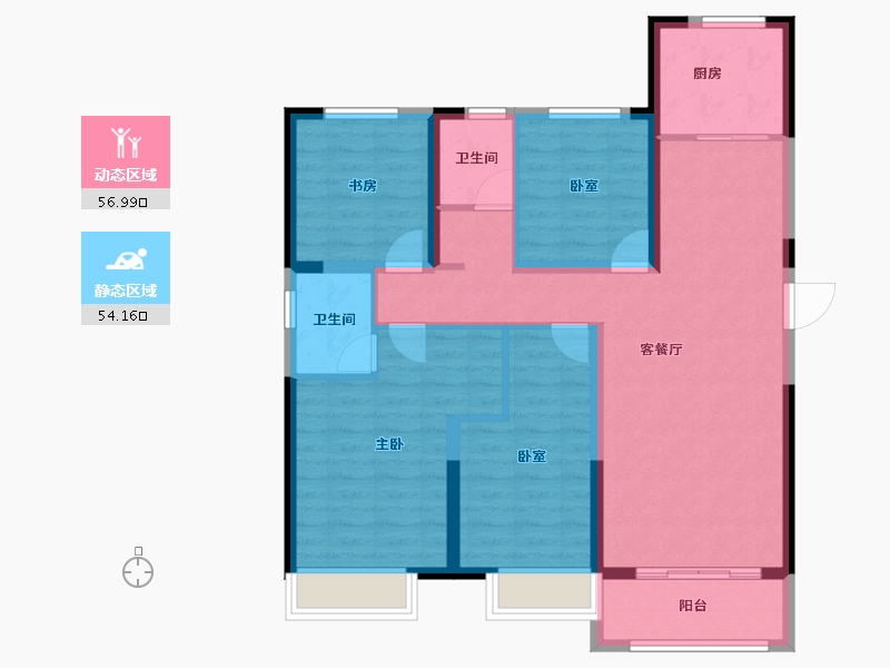 河南省-郑州市-亚星锦绣山河-99.40-户型库-动静分区