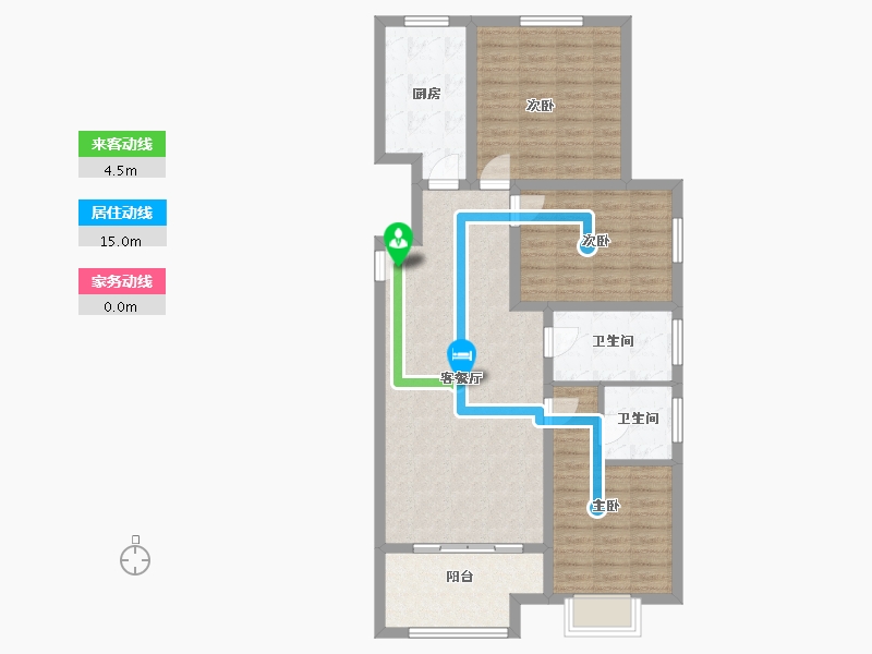 河北省-廊坊市-富丽雅园-98.25-户型库-动静线