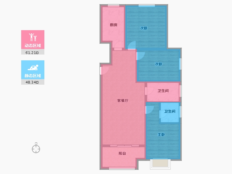 河北省-廊坊市-富丽雅园-98.25-户型库-动静分区