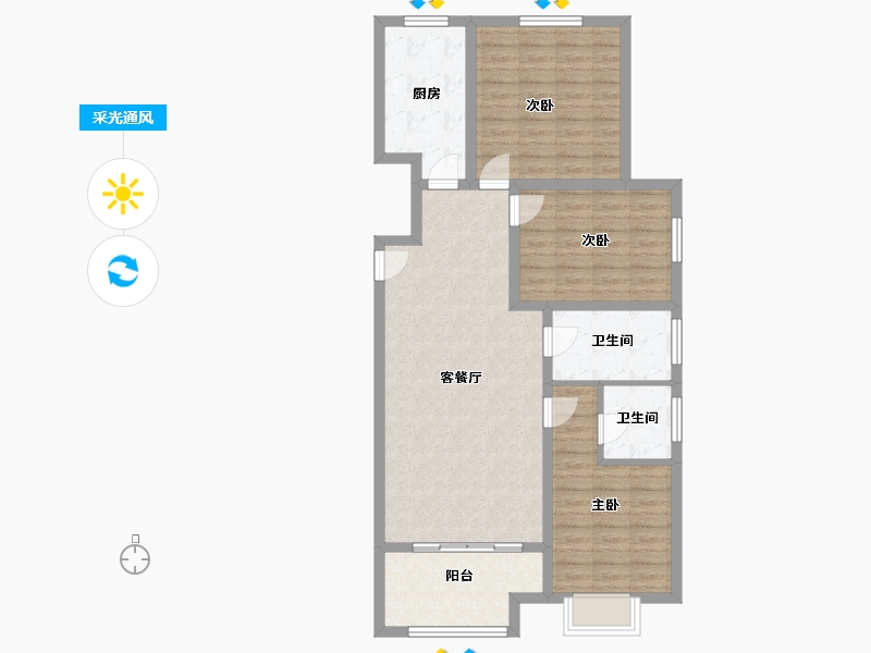 河北省-廊坊市-富丽雅园-98.25-户型库-采光通风