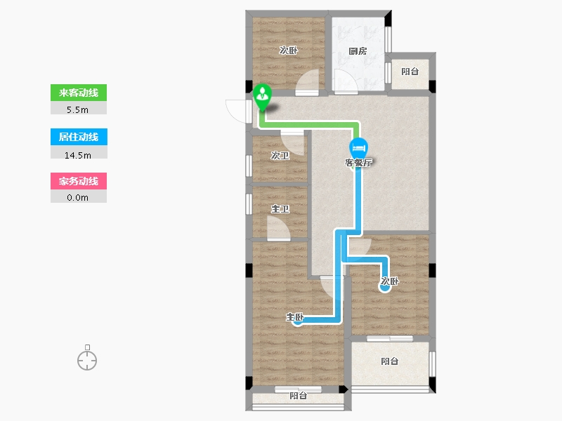 浙江省-杭州市-凤凰府邸-85.11-户型库-动静线