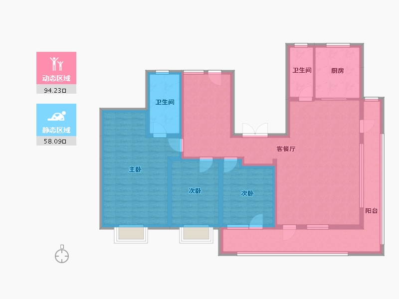 山东省-济南市-绿地御山台-135.82-户型库-动静分区