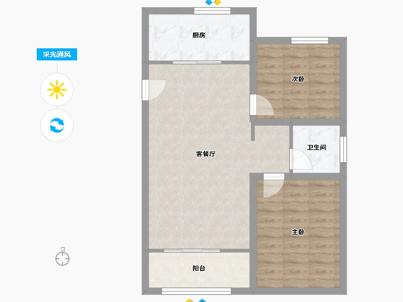 河北省-廊坊市-富丽雅园-67.94-户型库-采光通风