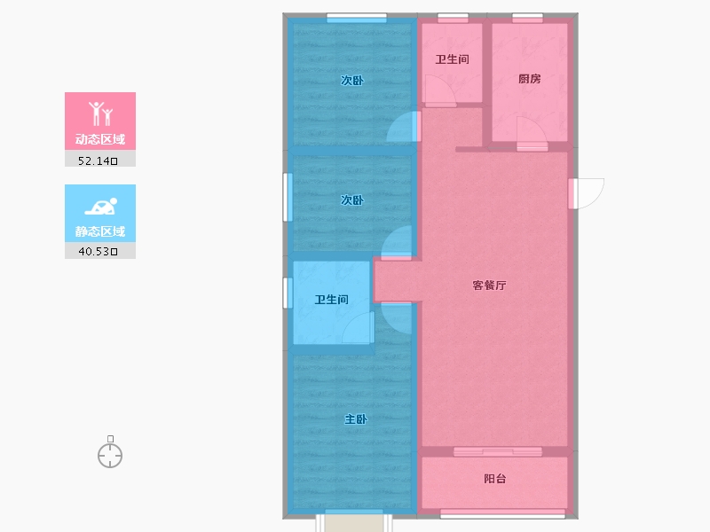 山西省-晋中市-龙湖壹號二期-82.05-户型库-动静分区