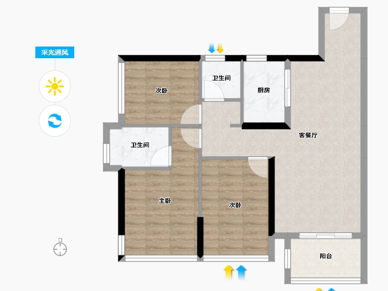 广西壮族自治区-贵港市-盛世臻山府-75.18-户型库-采光通风