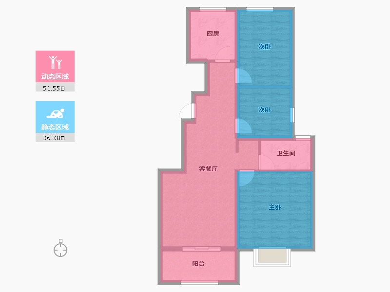 山东省-济南市-三箭瑞景苑-78.36-户型库-动静分区