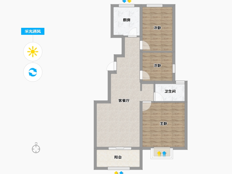 山东省-济南市-三箭瑞景苑-78.36-户型库-采光通风