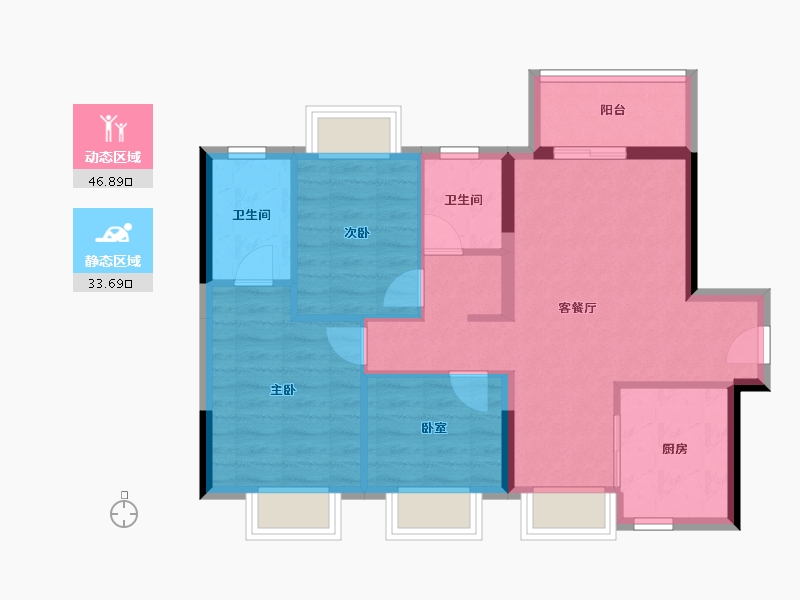 广东省-东莞市-融创云玥台-72.00-户型库-动静分区