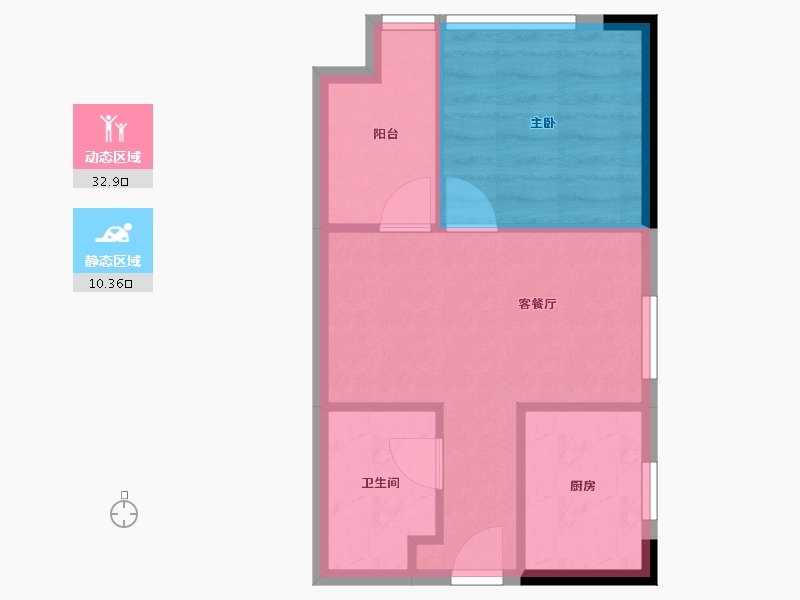 湖南省-长沙市-中海珑悦中心公寓-38.48-户型库-动静分区