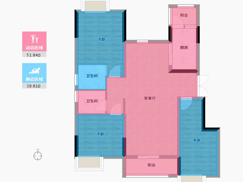 重庆-重庆市-悦湖壹号院-80.46-户型库-动静分区