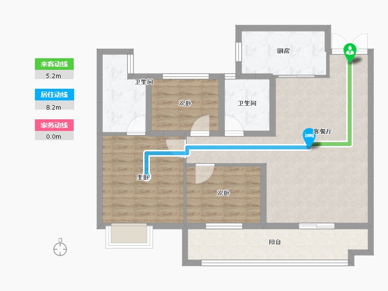 湖南省-长沙市-帝辰观澜荟锦-88.00-户型库-动静线