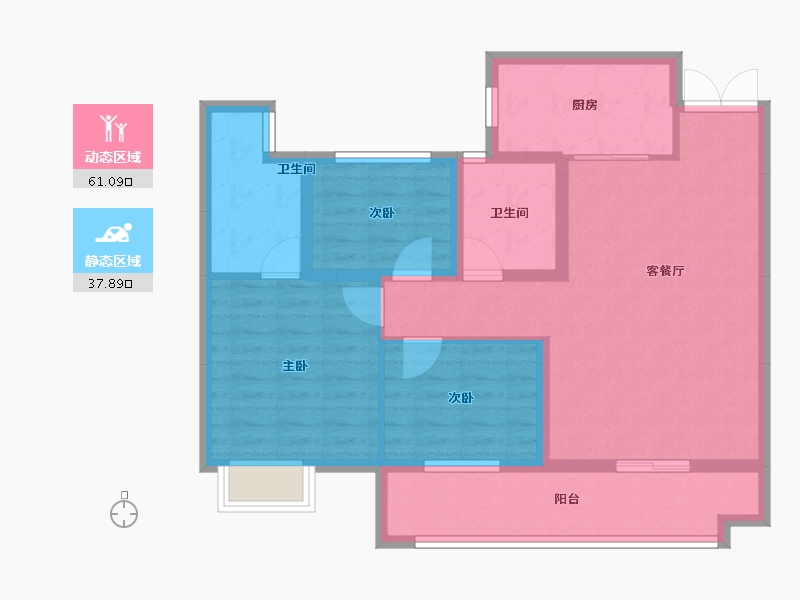 湖南省-长沙市-帝辰观澜荟锦-88.00-户型库-动静分区