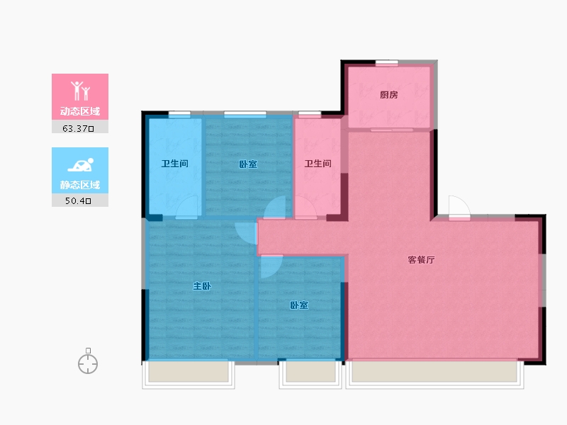 内蒙古自治区-赤峰市-松山万达广场-104.00-户型库-动静分区