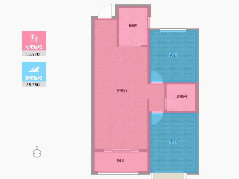 山西省-晋中市-新晋福邸-76.00-户型库-动静分区