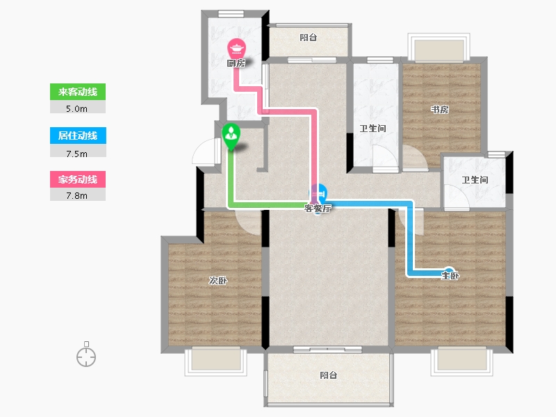 江西省-新余市-鸿门景园-122.00-户型库-动静线