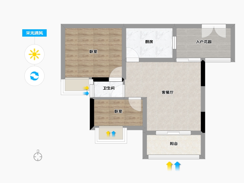 四川省-成都市-西江河畔-52.44-户型库-采光通风