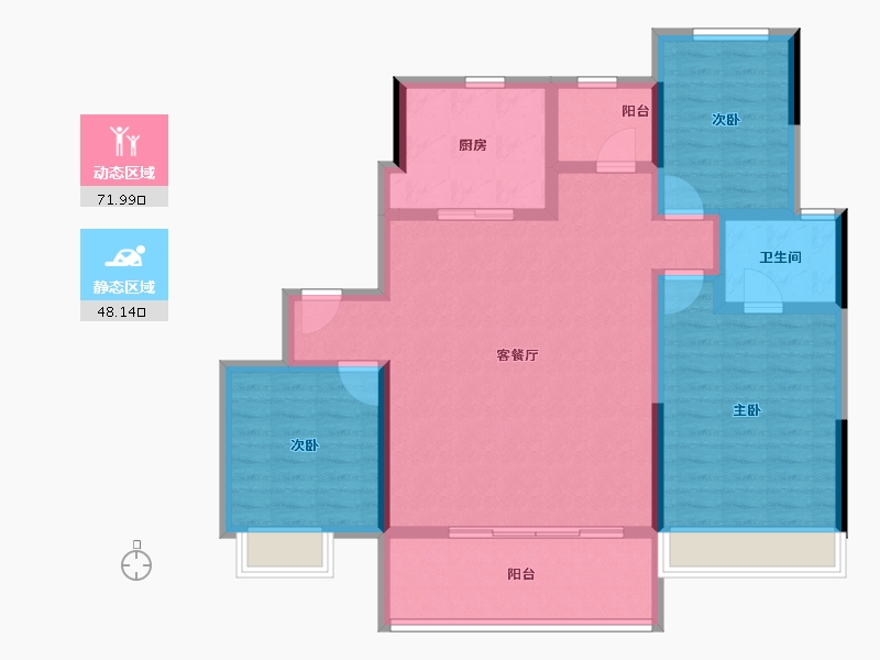 河南省-郑州市-新城·玺樾兰庭-108.00-户型库-动静分区