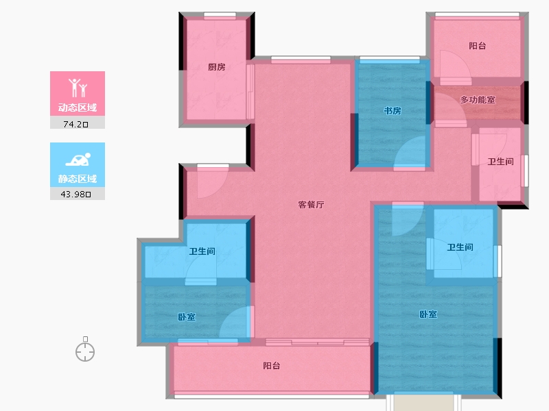 河南省-郑州市-巩义雅居乐·罗曼小镇-104.00-户型库-动静分区