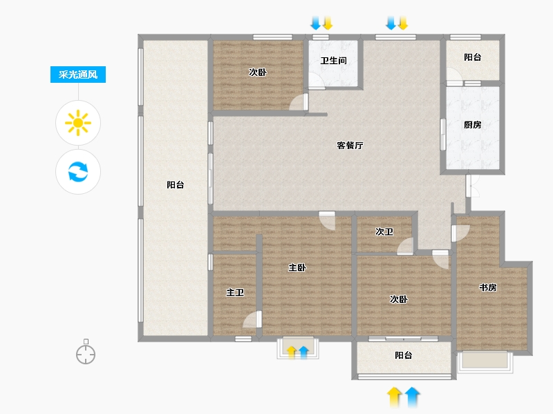 山西省-晋中市-龙湖壹號二期-233.99-户型库-采光通风