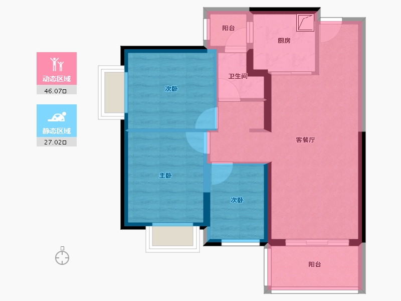 云南省-昆明市-万科城-70.00-户型库-动静分区