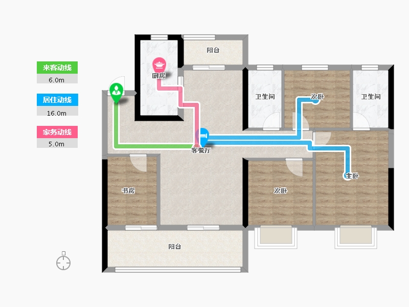 湖南省-长沙市-长沙北中心保利时代-104.81-户型库-动静线