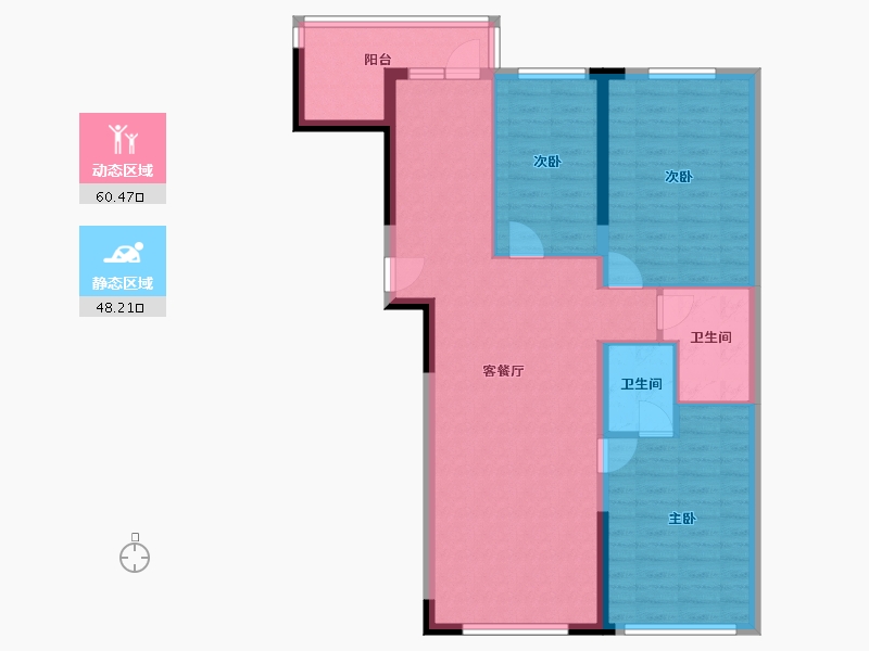 黑龙江省-鸡西市-贵宾南花园-92.91-户型库-动静分区