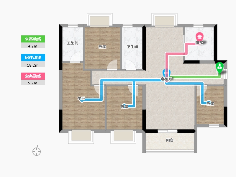 广东省-东莞市-融创云玥台-95.39-户型库-动静线