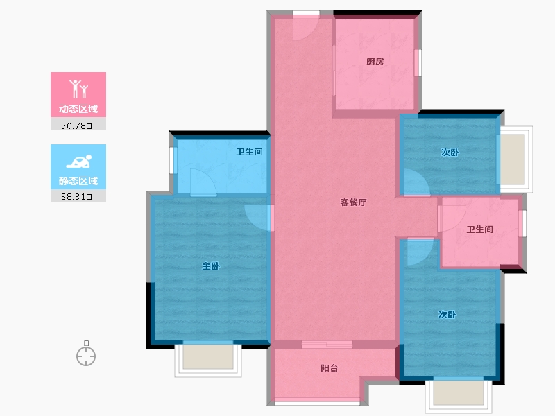 广东省-东莞市-融创云玥台-79.20-户型库-动静分区