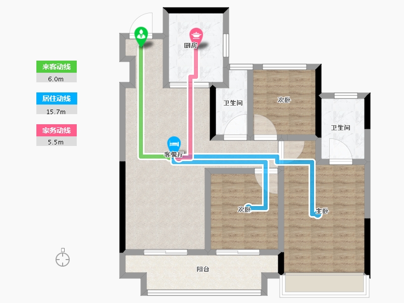 河南省-郑州市-新城·玺樾兰庭-93.60-户型库-动静线