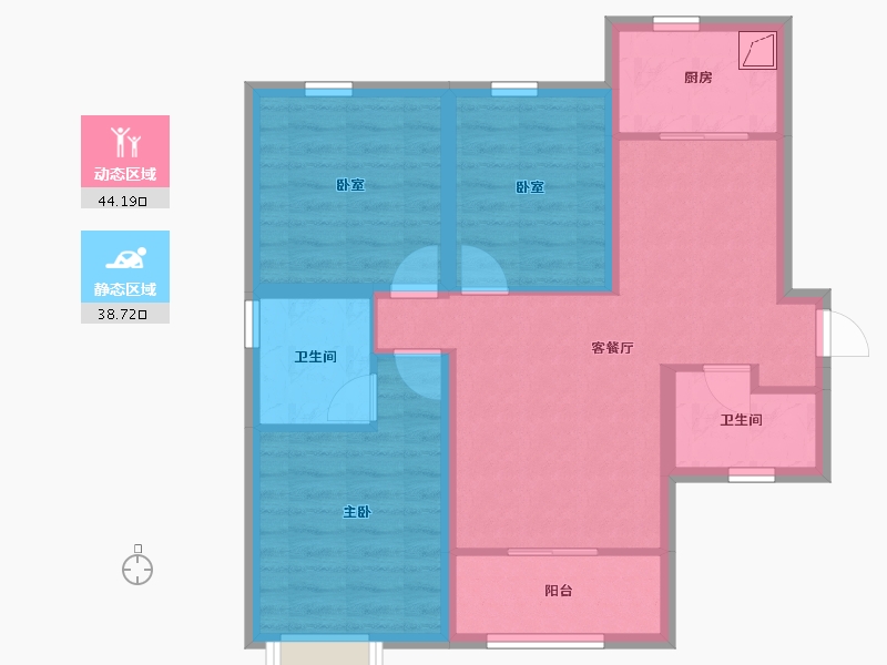 山西省-太原市-兰亭·御湖城西区-72.98-户型库-动静分区